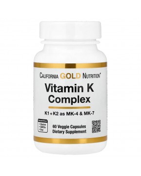 California Gold Nutrition, комплекс витаминов группы K, 60 растительных капсул